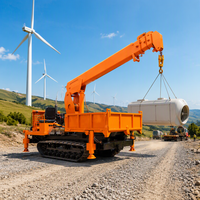 Grue sur chenilles à déchargement automatique de 3 tonnes, homologuée CE, conception personnalisée pour le levage de grumes forestières sur terrain accidenté