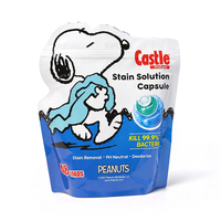 Sachet d'emballage personnalisé en forme de dosettes de lessive, pochette en plastique refermable à haute barrière avec fermeture éclair, sac à fermeture éclair refermable à fond plat