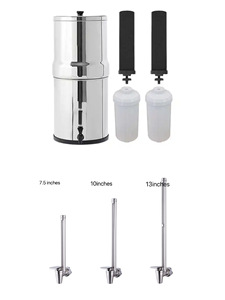 Bouteille de purification d'eau portable manuelle en acier inoxydable 304 avec charbon actif, filtration par gravité 0,2 micron, élimination de 99,99 % des bactéries pour l'extérieur - Product Image 2