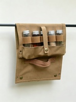 Sac de rangement portable en toile Tucheng pour bouteilles d'assaisonnement avec séparateurs d'épices pour le camping, le barbecue et les pique-niques - Adultes, toutes saisons
