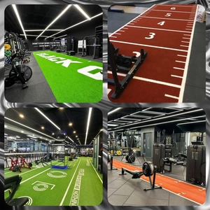 Tùy chỉnh 15 mét đống Chiều cao tập thể dục cỏ nhân tạo Thảm phòng tập thể dục chạy theo dõi sàn tổng hợp PE cho bóng đá tùy chỉnh PE sàn - Product Image 5