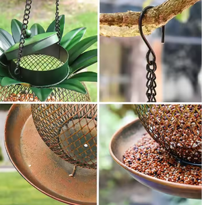 Dứa hình dạng sắt chim trung chuyển Chim Sẻ Vẹt Chim bồ câu thức ăn <span class=keywords><strong>container</strong></span> Vòng kim loại treo chim trung chuyển - Product Image 5