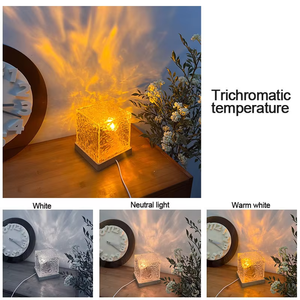 Atmosphere Lamp Aurora Northern <b>Lights</b> Ocean Wave Projector Night Water Ripple <b>Cube</b> <b>Light</b> Gradual Rotating Flame Wave Lamp - Product Image 6