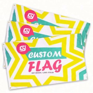 Banderas y Pancartas Personalizadas con Estrella Amarilla para Uso en Exteriores, de Buena Calidad, Sublimadas por Tinte, 100% Poliéster, Venta al Por Mayor de Fábrica - Product Image 4