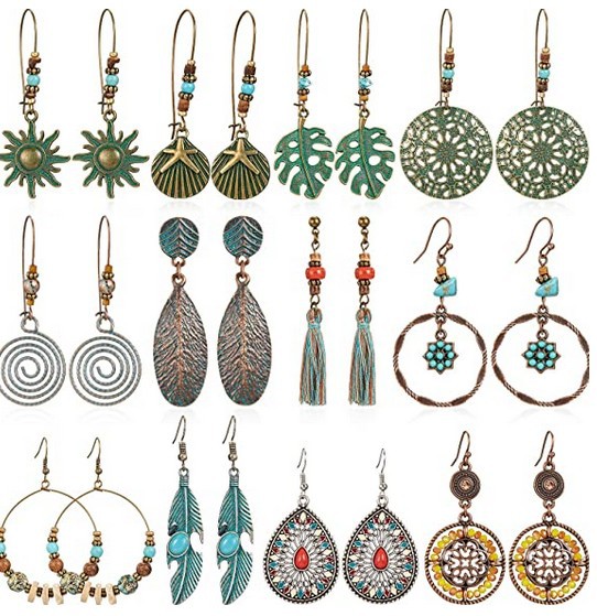 Dropshipping Fashionable Earrings For Women Europe Style Hollow Flower Styles With Colorful Rhinestones Vintage Drop Earrings