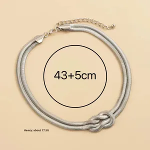 QX01 펑크 힙합 나비 매듭 블레이드 체인 남녀공용 18K 금도금 여름 목걸이와 팔찌 - Product Image 5