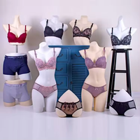 Mannequin de vitrine pour vêtements féminins avec ensemble de mannequins en plastique pour sous-vêtements, pantalon de bikini non tissé avec logo sur la taille, torse de vêtement