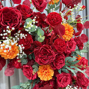 Nouvelle conception, marque JINHAO, arche de fleurs artificielles suspendues en forme de rose pour mariage, triangles, rangées d'<span class=keywords><strong>action</strong></span>, décorations de fête, inspirer - Product Image 4