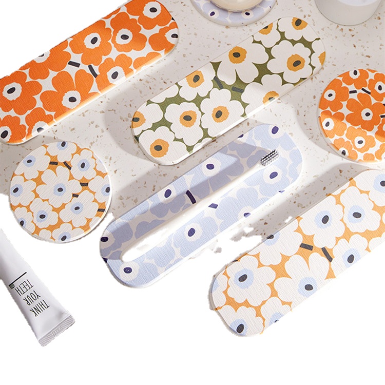 Милый цветочный Быстросохнущий Мягкий индивидуальный Набор ковриков для ванной, нескользящий диатомит, коврики для ванной комнаты