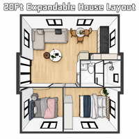 Maison conteneur extensible - Étanche, ignifuge, résistante au vent, isolation phonique, épaisseur 100 mm