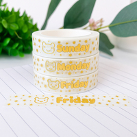 Ruban Washi Premium à Faible MOQ, Impression Personnalisée, Ruban Washi Jour de la Semaine