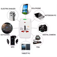 Adaptor Perjalanan Universal Internasional dengan Soket All-in-One, Pengisi Daya USB AC, Tanpa Grounding, Colokan AU US