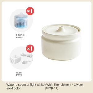 Dispenser air sirkulasi otomatis keramik ganda sunyi anjing kucing perangkat pemberi makan air ramah lingkungan mangkuk hewan peliharaan - Product Image 6