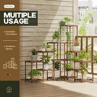 Support à plantes en bois pour l'intérieur et l'extérieur, étagère de rangement et de présentation pour le jardin, étagère à fleurs pour le salon