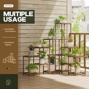 Outdoor/Indoor Houten Plant Stand Tuin Houten Rek Voor Opslag En Display Woonkamer Bloemenplank - Product Image 2