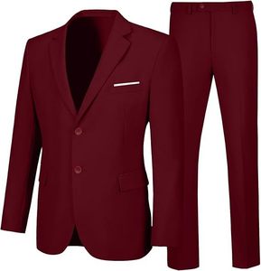Mens Slim Fit <span class=keywords><strong>2</strong></span> mảnh phù hợp với hai nút notched ve áo rắn phù hợp với áo khoác quần Bộ TUXEDO cho <span class=keywords><strong>prom</strong></span> - Product Image 2