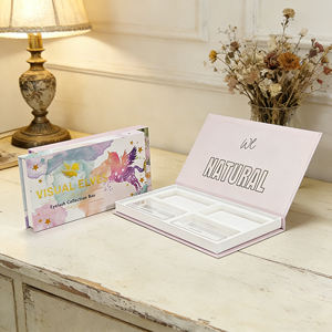 Caja de Cartón Rígida con Logotipo Artístico Texturizado en <span class=keywords><strong>Rosa</strong></span> Claro, Impresión Digital, Embalaje Personalizado en Forma de Libro para Productos de Belleza - Product Image 1