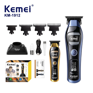 מכונת תספורת KEMEI Km-1912 חדשה עם כיוון מהירות כפול, רוטור חיצוני 8000RPM, סוללה 2000mAh, טעינה כפולה עם עמדת טעינה, ספק מכונות גילוח לספרים - Product Image 1