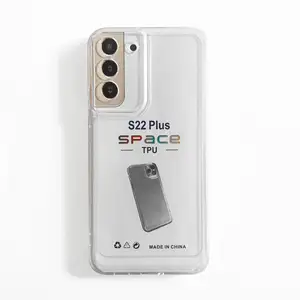 Caixa em branco transparente luxuosa do telefone da caixa TPU do telefone móvel da pilha com protetor forte para o Samsung Galaxy S22 S23