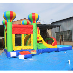 Château gonflable en PVC en forme de montgolfière <span class=keywords><strong>pour</strong></span> enfants avec piscine, toboggan et aire de saut <span class=keywords><strong>pour</strong></span> fêtes - Product Image 2