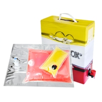 Sac en boîte composite PE recyclable et personnalisable, capacités de 3L, 5L, 10L, 15L, 20L, adapté au vin rouge, aux jus