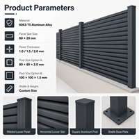Kit de clôture en aluminium à lames orientables facile à assembler, panneaux modulaires en aluminium avec tous les accessoires inclus pour la maison et le jardin