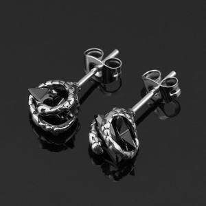 Pendientes de Acero Inoxidable de Moda, con Cristales Negros y Dijes de Serpiente, Accesorios de Joyería para Dropshipping - Product Image 5
