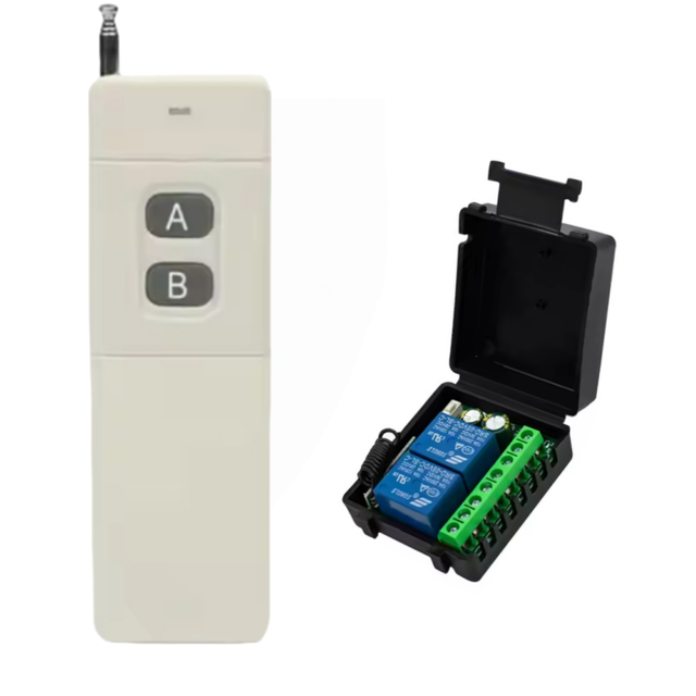 3000m Long Range Transmitter DC12v 2ch Rf Receiver Wireless Remote Control Switch 433 mhz for Garge Door Motor Lock Light