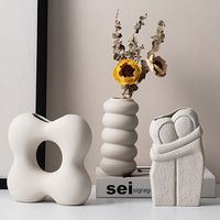 Accessoires de décoration de la maison Vase en céramique nordique créatif en forme de fleur pour cadeau de la Saint-Valentin