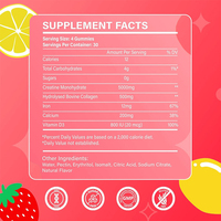 Gummies de créatine sans sucre à marque privée personnalisée pour la force des muscles fessiers chez la femme, vente en gros, faible MOQ