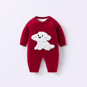 Monos de Algodón para Bebés Recién Nacidos, Ropa Unisex Tipo Suéter, Diseño OEM con Estampado de Perro, Suave y Transpirable para Toda Temporada - Product Image 2