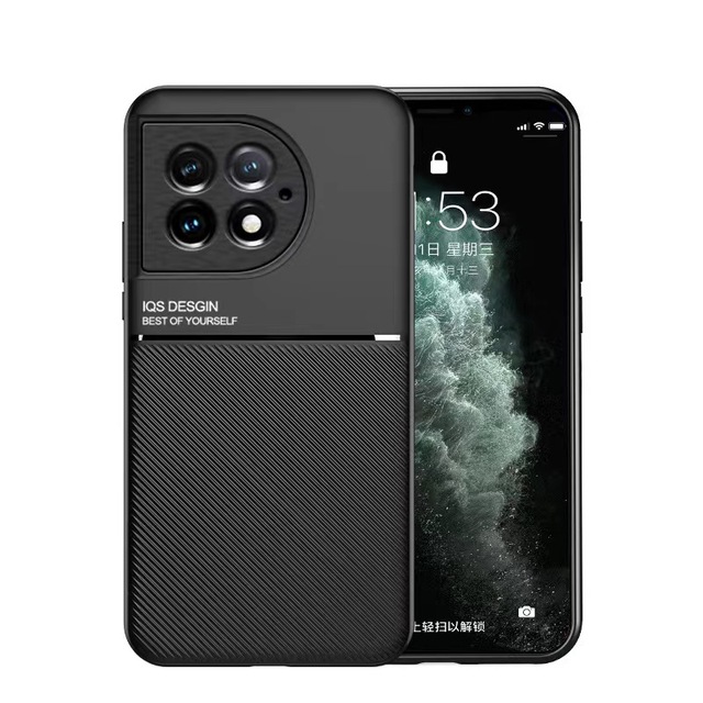 Factory Direct Sales Soft Texture TPU Anti-Slip Car Magnetic Business Phone Case for iPhone Samsung OnePlus Huawei VIVO Xiaomi