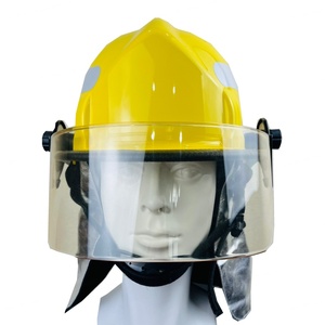 Casque de pompier jaune de type V avec visière et protège-nuque, suspension à 6 points sans fentes pour la sécurité en lutte contre les incendies - Product Image 3