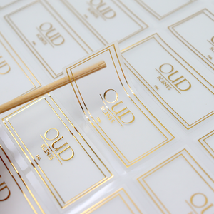 Waterproof Gold Foil Sticker for Candle Jars Custom Transparent Logo <b>Label</b> - Product Image 5