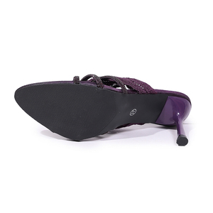 Nouvelles pantoufles sexy pour femme à talons hauts, talon fin, dessus en tissu en forme d'araignée, semelle intérieure en polaire synthétique, talon en forme d'éventail de 8 cm HLei24 - Product Image 5