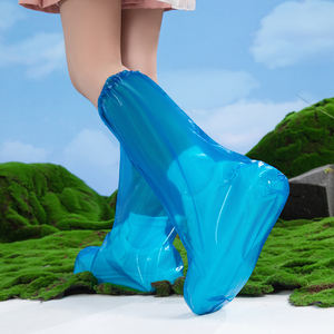 מגפי ילדים חד פעמיים עמידים למים מפוליאתילן עבה, כיסויי מגפיים ניידים נגד החלקה הניתנים להתאמה אישית לקמפינג - Product Image 5