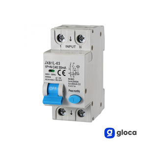 Disjoncteur différentiel Gloca 2P 40A 30mA 250V Montage DIN C40 - Product Image 3