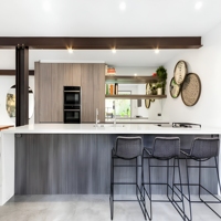 VERMONHOUZZ Kabinet Dapur Modern Dua Warna Tanpa Gagang Berbagai Gaya Set Kabinet Dapur Modular Lengkap