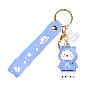 Wholesale Customized Sweater Bear Soft Pvc Key Ring Chain Cute Fashion Sweater Bear Rubber Keychain