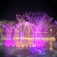 Fontaine interactive à eau sèche programmable pour places urbaines et centres commerciaux