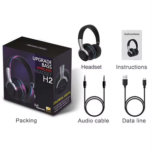 หูฟังไร้สาย H2 LED Light รุ่น 5.0 BT พับได้ เสียงเบสหนัก พร้อมช่องใส่การ์ด TF ไมโครโฟนในตัว สำหรับโทรศัพท์ เสียงไดนามิก เหมาะสำหรับการเดินทาง - Product Image 2