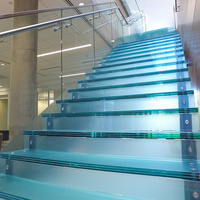 Escalier en plexiglas personnalisé personnalisé Logement moderne Escalier droit Meilleure vente Escalier commercial Bureau