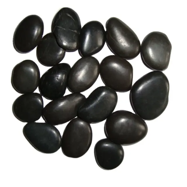Black Polished River Stone Natur kiesel
