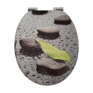 Tapa de inodoro redonda moderna de cierre lento para baño, de madera MDF con bisagras de aleación de zinc, 1 año de garantía, ¡Gran oferta en Europa! - Product Image 1