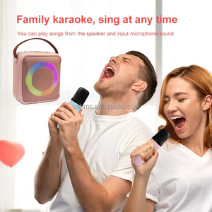 RK-02 Nuovo Microfono Karaoke Portatile Rosa per Famiglia, KTV, Feste all'Aperto, Audio USB Wireless Bluetooth con Altoparlante - Product Image 3