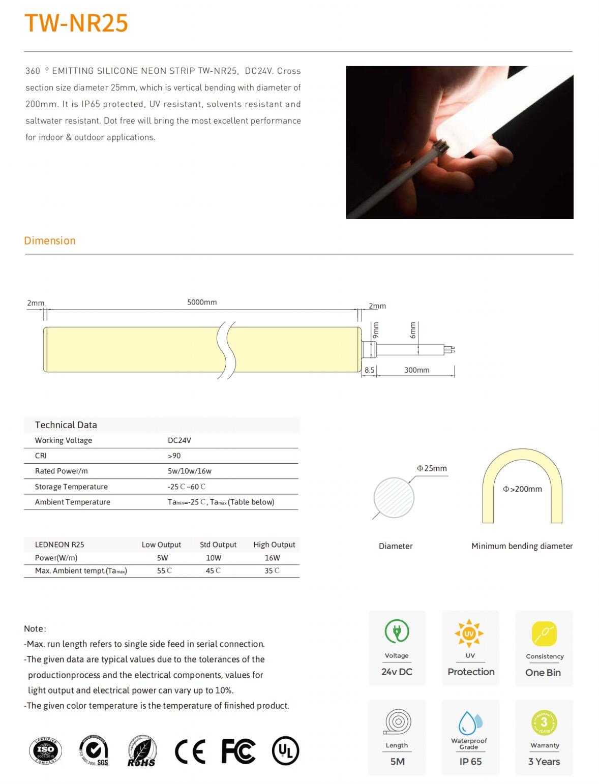 360 Degrees Circular LED Silicone Neon Strip 16/25/50mm Luminous Light Strip IP67 Flexible for Landscape Modeling