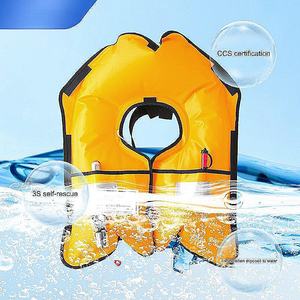 سترة حياة بحرية من نسيج أكسفورد + نايلون + من البولي يورثين الحراري حاصلة على شهادة CE معتمدة من سولاس للبالغين قابلة للنفخ التلقائي السريع 150N - Product Image 4