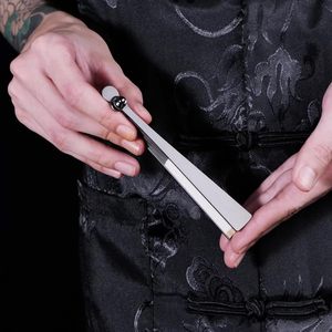 Éventail pliant en titane, design <span class=keywords><strong>Kung</strong></span> <span class=keywords><strong>Fu</strong></span> et Tai Chi, éventail portable EDC pour hommes et femmes, 5,5 pouces - Product Image 5