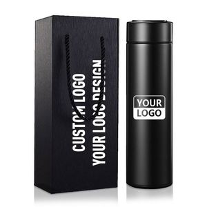 กระติกน้ำเก็บความร้อนสุญญากาศสแตนเลสสตีล 500 มล. แบบมีโลโก้สั่งทำ  กระบอกน้ำเก็บอุณหภูมิอัจฉริยะ ดีไซน์คลาสสิก - Product Image 2