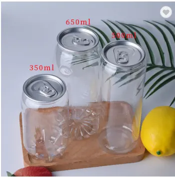 350ML 500ML Benutzer definierte leere Plastiks aft flaschen Dosen Saft PET Soda Bier Pop Dose Flasche PET Dosen